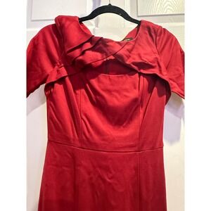 Cynthia Steffe Red Short Sleeve Sheath‎ Dress Bow Detail Cutout Size 0